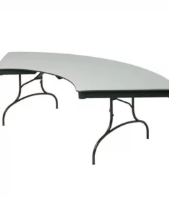 Mitylite Plastic Folding Serpentine Table, Gray, 30 x 60 In.