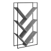 Monarch Specialties Bookcase, 60"H, Grey, Black Metal