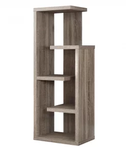 Monarch Specialties Bookcase, 48"H, Dark Taupe Accent Display Unit