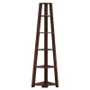 Monarch Specialties Bookcase, 72"H, Cherry Corner Accent Etagere