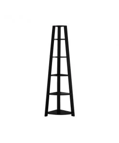 Monarch Specialties Bookcase, 72"H, Black Corner Accent Etagere