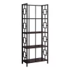 Monarch Specialties Bookcase, 62"H, Espresso, Black Metal Etagere