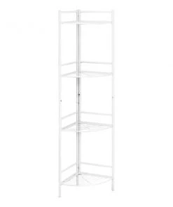 Monarch Specialties Bookcase, 58"H, White Metal Corner Etagere
