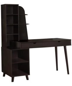 Monarch Specialties Computer Desk, 55"L, Espresso With Bookcase