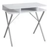 Monarch Specialties Computer Desk, 31"L, White Top, Silver Metal