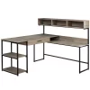 Monarch Specialties Computer Desk, Dark Taupe, Black Metal Corner