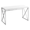 Monarch Specialties Computer Desk, 48"L, Glossy White, Chrome Metal