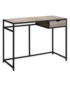 Monarch Specialties Computer Desk, 42"L, Dark Taupe, Black Metal