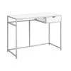 Monarch Specialties Computer Desk, 42"L, White, Silver Metal