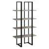 Monarch Specialties Bookcase, 60"H, Dark Taupe, Black Metal