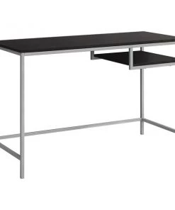 Monarch Specialties Computer Desk, 48"L, Espresso, Silver Metal