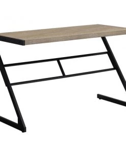 Monarch Specialties Computer Desk, 48"L, Dark Taupe, Black Metal