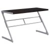 Monarch Specialties Computer Desk, 48"L, Espresso, Silver Metal