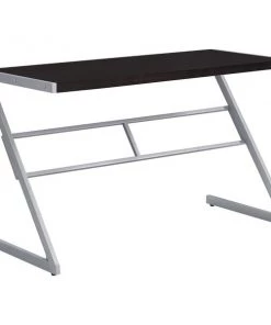 Monarch Specialties Computer Desk, 48"L, Espresso, Silver Metal