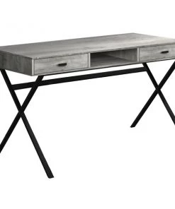 Monarch Specialties Computer Desk, 48"L, Grey Reclaimed Wood, Black Metal