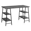 Monarch Specialties Computer Desk, 48"L, Grey Stone-Look, Black Metal