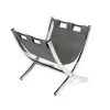 Monarch Specialties Magazine Rack, Grey Leather-Look, Chrome Metal