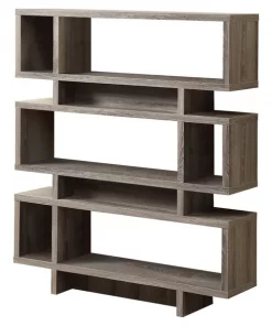 Monarch Specialties BOOKCASE - 55"H / DARK TAUPE MODERN STYLE