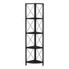 Monarch Specialties Corner Etagere Bookcase - 60"H / Black / Black Metal