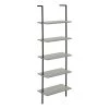 Monarch Specialties Ladder Bookcase - 72"H Grey / Black Metal