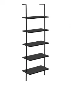 Monarch Specialties Ladder Bookcase - 72"H Black / Black Metal