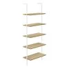 Monarch Specialties Ladder Bookcase - 72"H Natural / White Metal