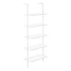Monarch Specialties Ladder Bookcase - 72"H White / White Metal