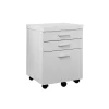 Monarch Specialties FILING CABINET - 3 DRAWER / WHITE ON CASTORS