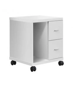 Monarch Specialties OFFICE CABINET - WHITE WITH 2 DRAWERS ON CASTORS