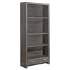 Monarch Specialties BOOKCASE - 71"H / DARK TAUPE WITH A STORAGE DRAWER