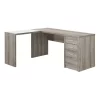 Monarch Specialties COMPUTER DESK - DARK TAUPE CORNER WITH TEMPERED GLASS