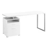 Monarch Specialties COMPUTER DESK - 60"L / WHITE / SILVER METAL