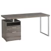 Monarch Specialties COMPUTER DESK - 60"L / DARK TAUPE / SILVER METAL