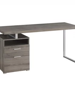 Monarch Specialties COMPUTER DESK - 60"L / DARK TAUPE / SILVER METAL