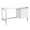 Monarch Specialties COMPUTER DESK - 48"L / WHITE / SILVER METAL