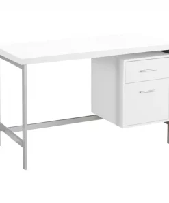 Monarch Specialties COMPUTER DESK - 48"L / WHITE / SILVER METAL