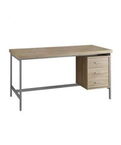 Monarch Specialties COMPUTER DESK - 60"L / NATURAL WITH SILVER METAL