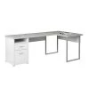 Monarch Specialties COMPUTER DESK - 80"L WHITE / CEMENT-LOOK LEFT/RIGHT FACE