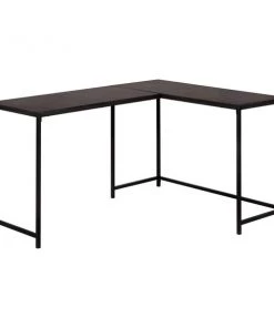 Monarch Specialties COMPUTER DESK - 58"L / ESPRESSO TOP / BLACK METAL CORNER