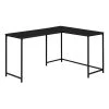 Monarch Specialties COMPUTER DESK - 58"L / BLACK TOP / BLACK METAL CORNER