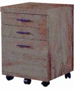 Monarch Specialties FILING CABINET - 3 DRAWER / BROWN RECLAIMED WOOD/ CASTORS