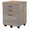 Monarch Specialties FILING CABINET - 3 DRAWER / TAUPE RECLAIMED WOOD/ CASTORS