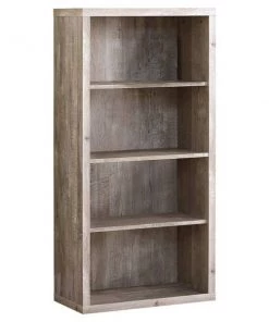 Monarch Specialties BOOKCASE - 48"H / TAUPE RECLAIMED WOOD-LOOK/ ADJ. SHELVES
