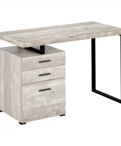 Monarch Specialties COMPUTER DESK - 48"L / TAUPE RECLAIMED WOOD / BLACK METAL