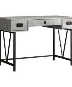 Monarch Specialties COMPUTER DESK - 48"L / GREY RECLAIMED WOOD / BLACK METAL