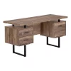 Monarch Specialties COMPUTER DESK - 60"L / BROWN RECLAIMED WOOD / BLACK METAL