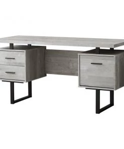 Monarch Specialties COMPUTER DESK - 60"L / GREY RECLAIMED WOOD / BLACK METAL