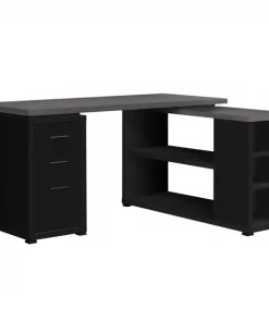 Monarch Specialties COMPUTER DESK - BLACK / GREY TOP LEFT/RIGHT FACING CORNER