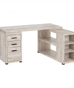 Monarch Specialties COMPUTER DESK - TAUPE RECLAIMED WOOD L/R FACING CORNER