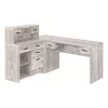 Monarch Specialties COMPUTER DESK - TAUPE RECLAIMED WOOD L/R FACING CORNER